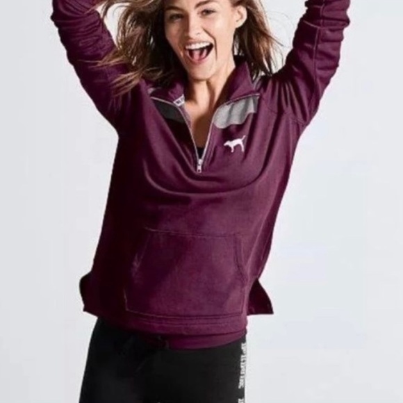 VS PINK Orchid Quarter-Zip Pullover - Picture 1 of 6